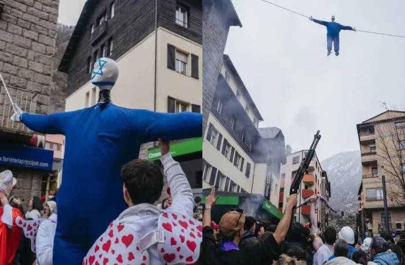 Boneco com Estrela de Davi é queimado durante Carnaval na Europa