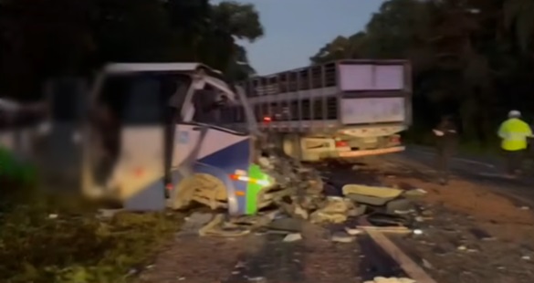 Colisão entre micro-ônibus e carreta mata 23 no Paraná