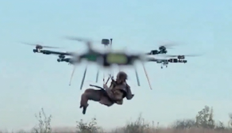 Drone aéreo pesado resgata soldado ferido na Ucrânia